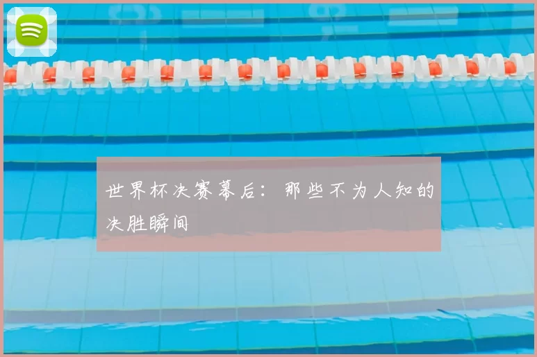 世界杯决赛幕后：那些不为人知的决胜瞬间