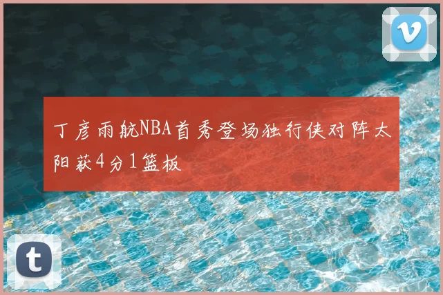 丁彦雨航NBA首秀登场独行侠对阵太阳获4分1篮板